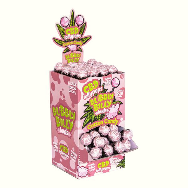 Bubbly Billy Buds Lollipops Cukrová vata 10mg CBD 1ks