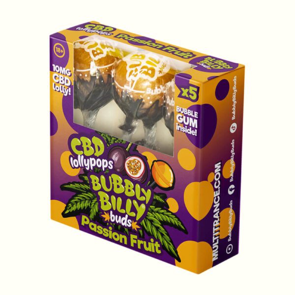 Bubbly Billy Buds Lollipops Maracuja 10mg CBD 5ks