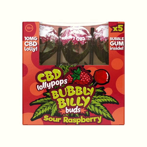 Alternative view of Bubbly Billy Buds Lollipops Kyslá malina 10mg CBD 5ks