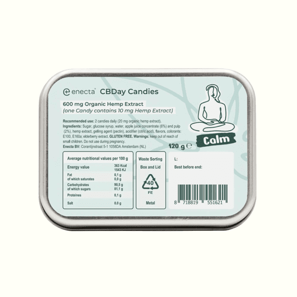 Alternative view of Enecta CBDay Organic Hemp Extract Candies – Calm (60 ks)