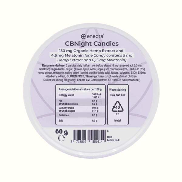 Enecta CBNight Candies with Organic Hemp Extract and Melatonin 2