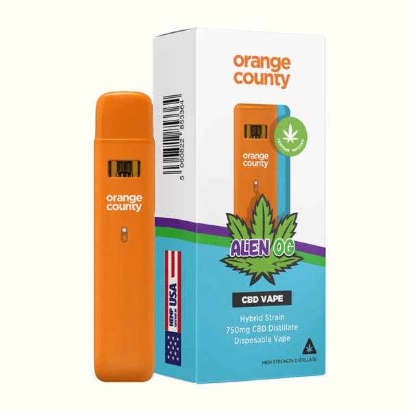 Orange County CBD 1ml Cali Disposable Vape 750mg CBD Alien OG