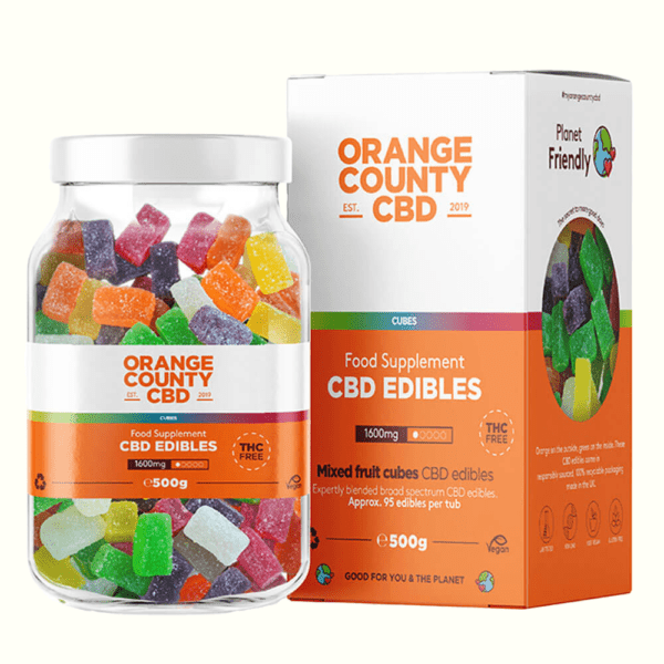 Orange County CBD nagy tubusos gumicukor CBD kockák 500g