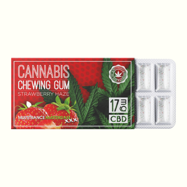 Strawberry Haze 17mg CBD Cannabis Chewing Gums (12ks)